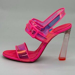 Christian Louboutin LOUBI DUNISS 100 PVC Clear Heels Sandals Shoes Fluo